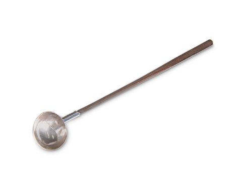 A SILVER TODDY LADLE, indistinctly marked. 21cm long