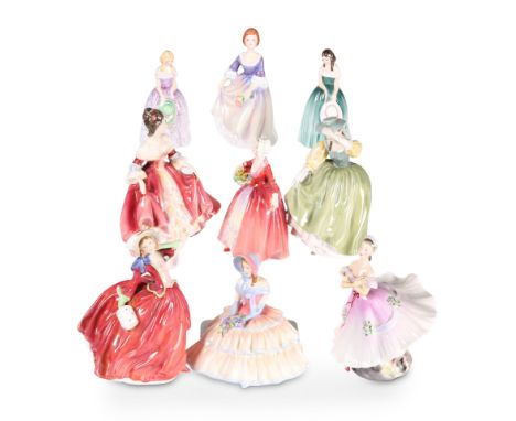 A GROUP OF SIX ROYAL DOULTON FIGURES, comprising Southern Belle, HN 2229;&nbsp;Buttercup, HN 2309;&nbsp;Autumn Breezes, HN 19