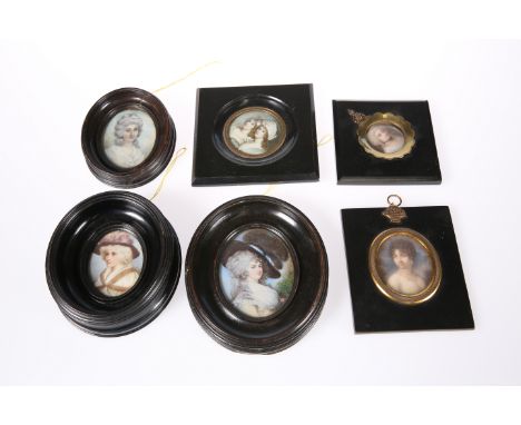 A COLLECTION OF 1920'S PORTRAIT MINIATURES, including Madame de Rohan, Mrs Charles M. Jackson, Lady Rayleigh and the Duchess 