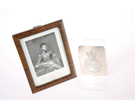 A RARE EARLY 19TH CENTURY LINE INFANTRY OFFICER'S SILVER SHOULDER BELT OF THE 84TH YORK AND LANCASTER REGIMENT OF FOOT, CIRCA