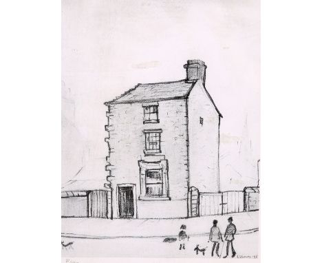 AFTER LAURENCE STEPHEN LOWRY (1887-1976), "THE OLD CLOGGERS SHOP, CLITHEROE", limited edition print, no. 81/850, framed. Imag