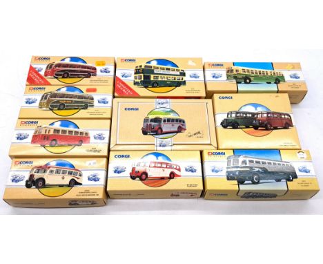Corgi Classics Boxed Bus Group, to include 98604 General Motors 4507 "Fifth Avenue, 97078 Bedford OB's "From Corkills to Kast