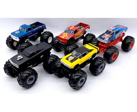 Mattel Hot Wheels Unboxed 1:24 Scale Monster Truck Group, conditions generally appear to be Good Plus. See photo.&nbsp;