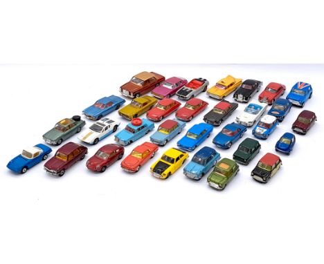 Corgi Toys Unboxed Mixed Vehicle Group, to include Austin A60 "Motor School" car, Mini Marcos GT850, Hillman Imp, Morris Mini
