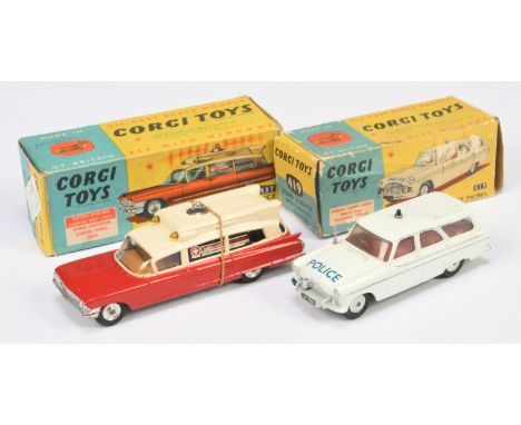 Corgi, a boxed pair of Emergency Service Vehicle's to include, (1) Corgi 437 Superior "Ambulance" - two-tone cream, red inclu