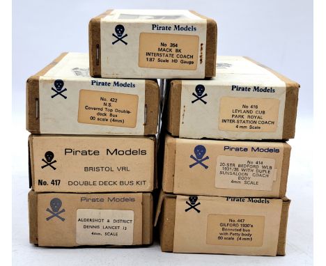 Pirate Models 1:76 Scale White Metal Model Kits, to include No.416 Leyland Cub Park Royal Inter-Station Coach, No.422 N.S. Co