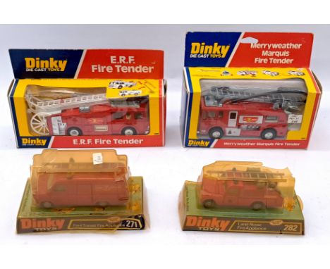 Dinky Toys Boxed Fire Services Group, to include 285 Merryweather Marquis Fire Tender, 266 E.R.F. Fire Tender, 282 Land Rover