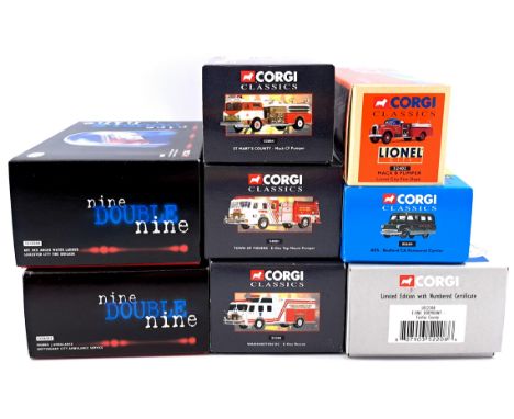 Corgi Boxed 1:43 &amp; 1:50 Scale Emergency Services Group, comprising of 911 Fire Rescue, Nine Double Nine, and similar, to 