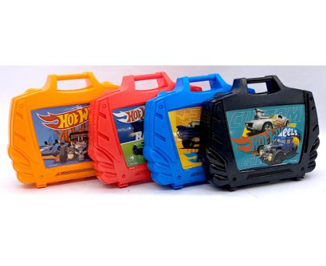 Mattel Hot Wheels Plastic Carry Cases x4, each case with space for 15 cars, unboxed vehicles to include James Bond 007 relate