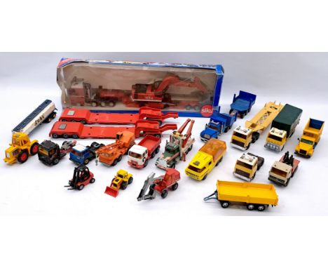 Siku &amp; Matchbox Mostly Unboxed Commercial Group, to include Siku 3930 Heavy Haulage Transporter, Matchbox Superkings K-7 