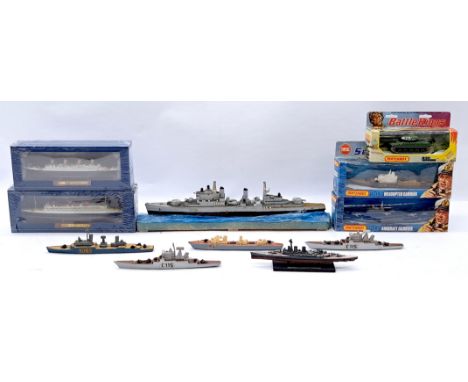 Matchbox, Atlas Edition &amp; Similar Boxed and Unboxed Ships Group, comprising mostly of Naval ships, to include Matchbox Se