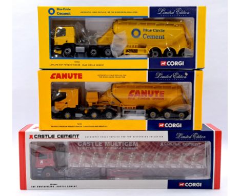 Corgi 1:50 Scale Boxed Commercial Group, to include 75902 Leyland DAF Powder Tanker "Blue Circle Cement", 76102 Renault Premi