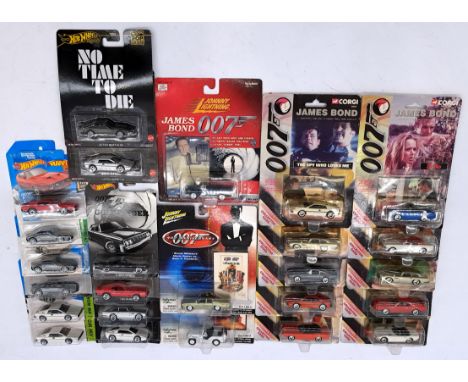 Corgi, Johnny Lightning &amp; Mattel Hot Wheels James Bond 007 Related Vehicle Carded Group, to include Corgi complete set of