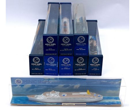 Hornby (Minic Ships) Boxed Group of 1:1200 Scale Minic Ships, comprises of Fighting Ship Series and Famous Liners Series, to 