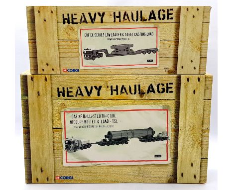 Corgi Boxed 1:50 Scale Heavy Haulage Pair, to include CC11909 ERF EC Series Low Loader &amp; Steel Casting Load "Bowring Tran