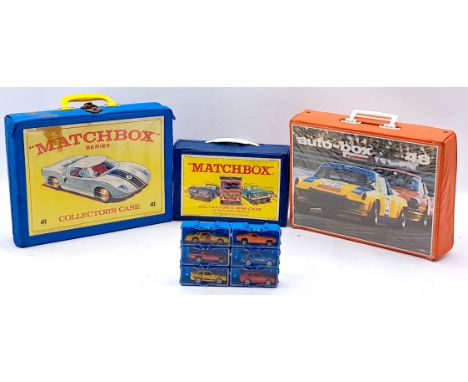 Matchbox, Mattel Hot Wheels &amp; Similar Unboxed Vehicle Group with Carry Cases, conditions generally appear to be Fair to G