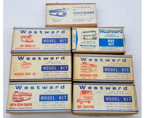 Westward 1:76 Scale White Metal Model Kits, to include DAF Tractor, A.E.C. Regal III Willowbrook Front Entrance Bus, and othe