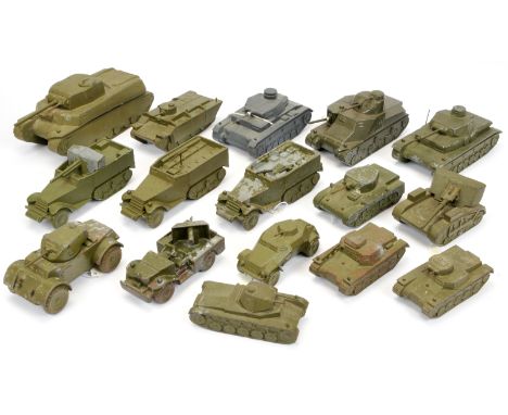 A mixed Military Group of Slushcast Vehicles and similar to include mainly Tanks and Personnel Carriers; Framburg German Amph