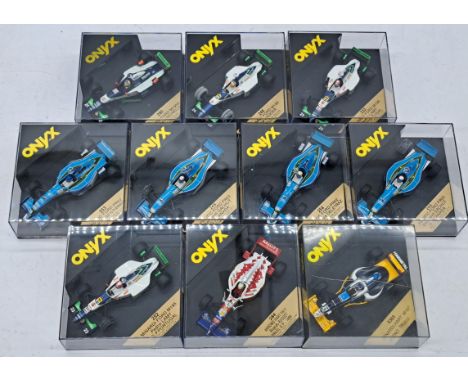 Onyx Boxed 1:43 Scale F1 Formula 1 Racing Car Group, to include 253 Pacific Ford Pro2 Giovanni Lavaggi "G.P. Germany", 284 Ar