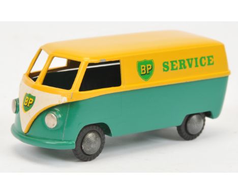Tekno 413 Volkswagen Van "BP Service" - two-tone yellow and green, condition appears to be Good Plus to Excellent. See photo.