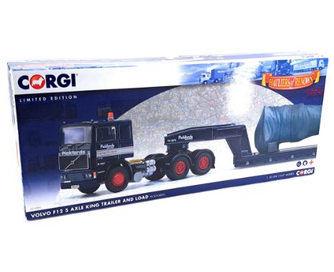 Corgi 1:50 Scale Boxed CC15501 Hauliers of Renown Volvo F12 5 Axel King Trailer and Load "Pickfords", Although unchecked for 