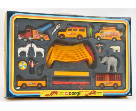 Corgi GS48 "Pinder" Jean Richard Circus Set, contents appears complete, although unchecked, conditions generally appear to be