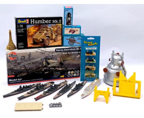 Hornby (Minic Ships) Unboxed 1:1200 Scale Ships Group, to include M744 Yamato, M745 Scharnhorst, and others.&nbsp; Airfix 1:7