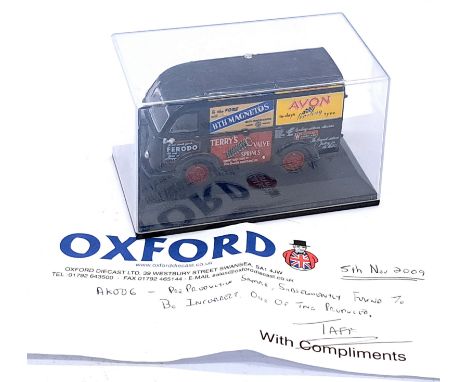 Oxford Diecast 1:43 Scale Pre-Production Sample AK006 Austin K8 Threeway Van "Eric Oliver Racing Team", Black body (productio