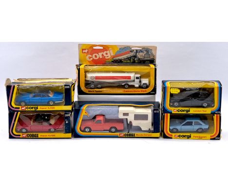 Corgi Boxed Mixed Vehicle Group, to include 415 Mazda Camper, 2006 Mack Tanker, 334 Ford Escort (Europe), and others, conditi