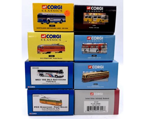 Corgi Boxed 1:50 Scale Bus &amp; Tram Group, comprising of Vintage Bus Lines, Fallen Flags, The Canadian Collection III &amp;