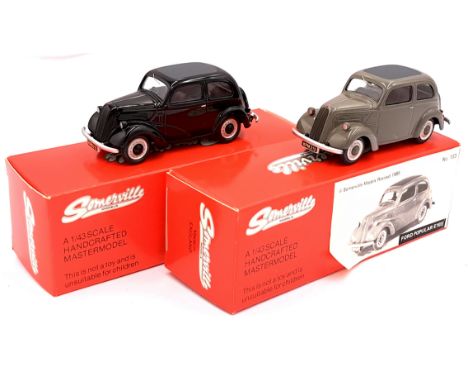 Somerville 1:43 Scale No.103 Ford Popular E103 Pair, models in Black &amp; Fawn, Excellent, within Good boxes. See photo.&nbs
