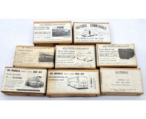GS Models 1:76 Scale White Metal Model Kits, to include 1975 Willowbrook 008 Space car, Modernised RF Greenline Coach, and ot