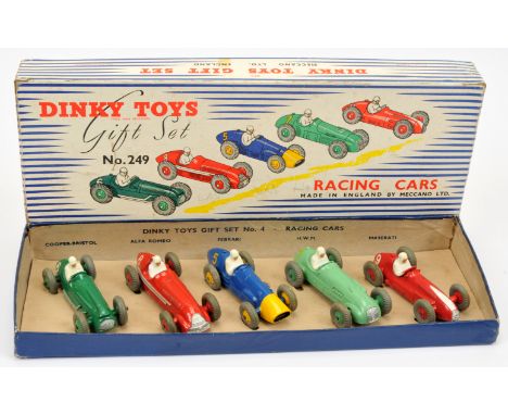 Dinky Toys No.249 Racing Cars Gift Set, comprising 231 Maserati - red including ridged hubs, white bonnet flash, racing numbe