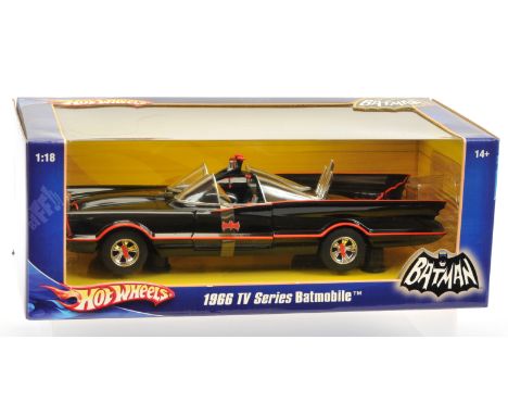 Mattel Hot Wheels 1:18 Scale Batman 1966 TV Series Batmobile, condition appears to be Near Mint to Mint, within Good Plus to 