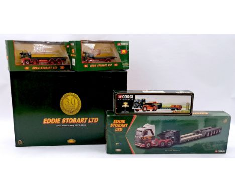 Corgi Boxed 1:50 Scale Eddie Stobart Group, to include 76901 30th Anniversary 1970 - 2000 Set, CC12203 Scania Low Loader, 116