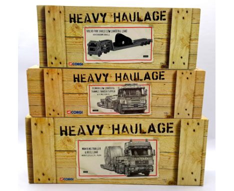 Corgi Boxed 1:50 Scale Heavy Haulage Group, to include CC13104 Volvo F88 3 Axle Low Loader &amp; Load "Hoveringham Gravels", 