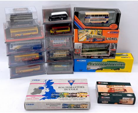 Corgi &amp; EFE Boxed Mixed Scale Bus &amp; Tram Group, comprising of Original Omnibus, Classics, Routemasters in Exile, EFE 