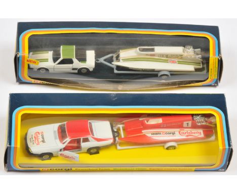 Corgi Boxed Car &amp; Powerboat Pair, to include 37 Fiat X1/9 "Carlsberg" Powerboat Set, and 38 Powerboat Team "Carlsberg" Ja