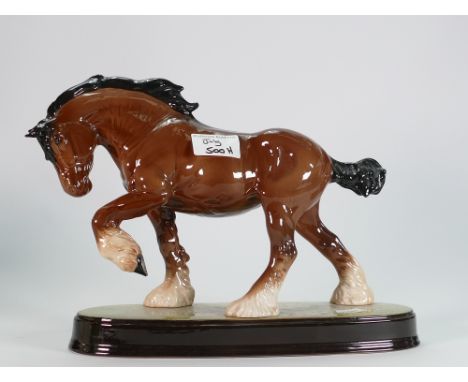 Beswick Action Shire Horse on ceramic base: