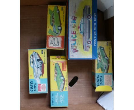 A collection of Boxed Corgi &amp; Tinplate Toy cars to include: 246 Chrysler Imperial, 245 Buick Riviera , 224 Bentley Contin