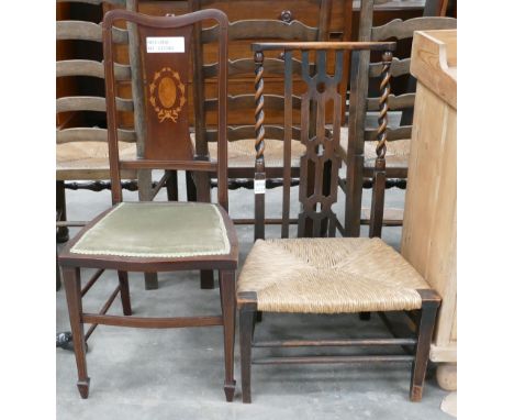 1930s Inlaid Bedroom Chair: with similar item(2)