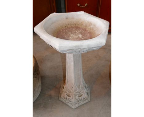 Celtic Design Concrete Bird Bath Garden Ornament: height 61cm