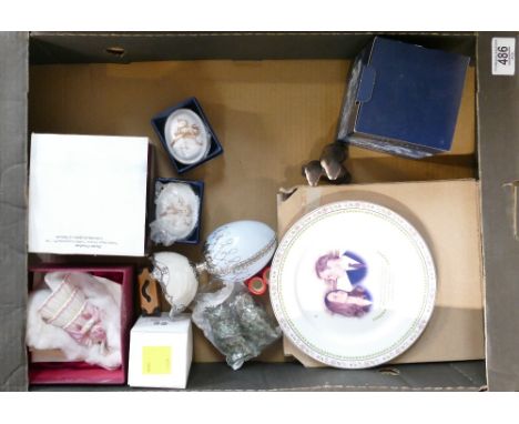 A mixed collection of items to include: Border Fine Arts Beavers, Commemorative plate, Bronte Limited edition candle snuffer,