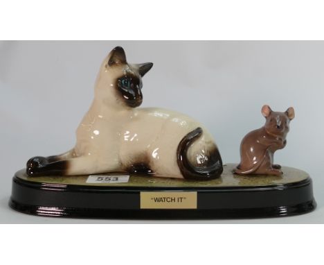 Beswick Tableau of Cat &amp; Mouse called  watch it on ceramic base: