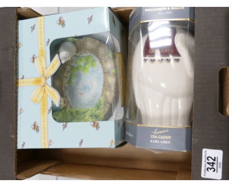 Boxed Border Fine Arts : The World of Beatrix Potter Soap Dish together with Williamson &amp; Magor Ceramic Tea Caddy 
