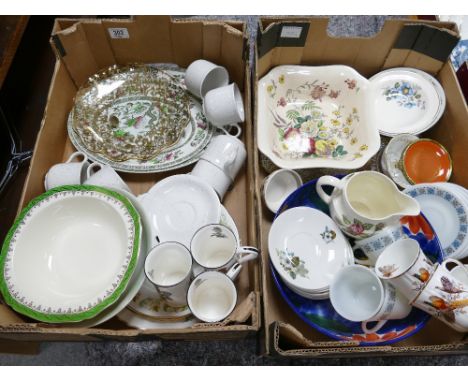 Mixed collection of items to include: Ridgway Indian Tree server platters, Copeland Spode square bowl etc ( 2 trays)