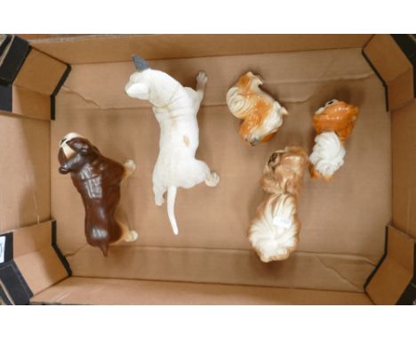 A collection of Ceramic &amp; Resin Dog figures: