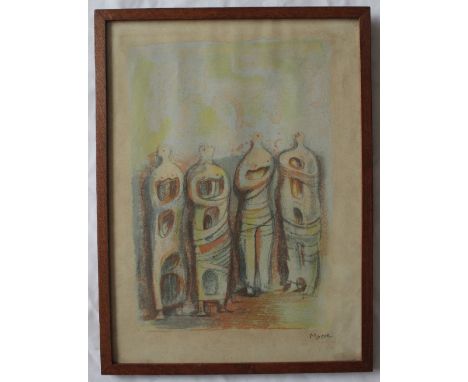 Henry Spencer Moore (1898-1986)Four statuettes from PrometheeIllustrations for Goethe "Prometheus"Lithograph on paperSigned i