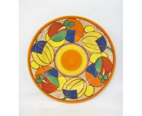 Clarice Cliff Fantasque Wilkinson Ltd. Melon Design Plate, approx. 10" Dia. 