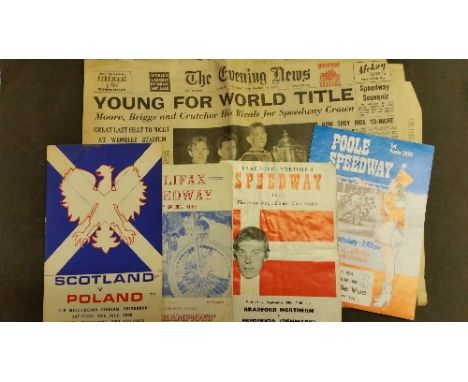 SPEEDWAY, programmes, 1950s onwards, inc. Poole, Halifax, Glasgow, Norwich, Edinburgh etc., some scores completed in ink, goo